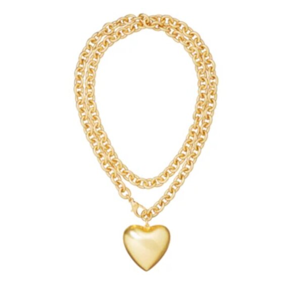 Roxanne Assoulin The Puffy Heart Necklace in Gold - Picture 1 of 3